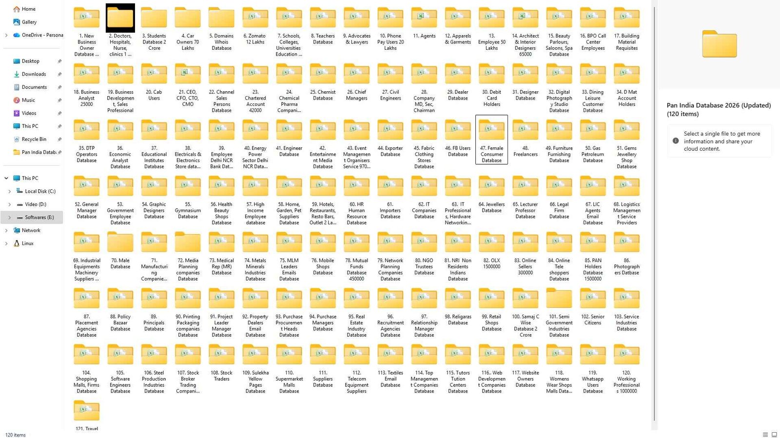 Pan India Database 2026 Sample Data Screenshot 1 — Verified B2B Contacts