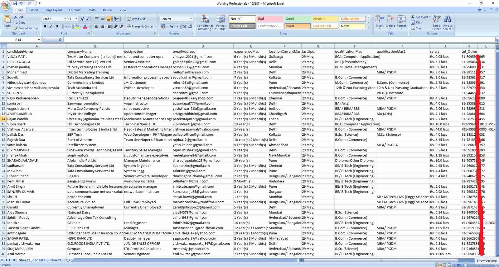 Pan India Database 2026 Sample Data Screenshot 4 — Consumer Database India